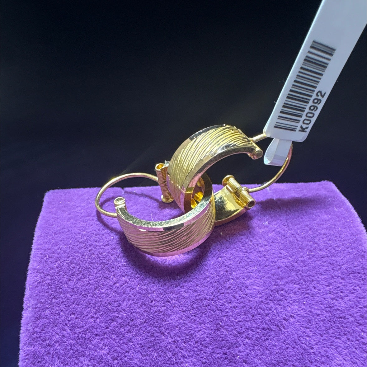 22 Ayar Altın Küpe Maraş Halkası Özel Tasarım 4.24gr Kadın - K00992