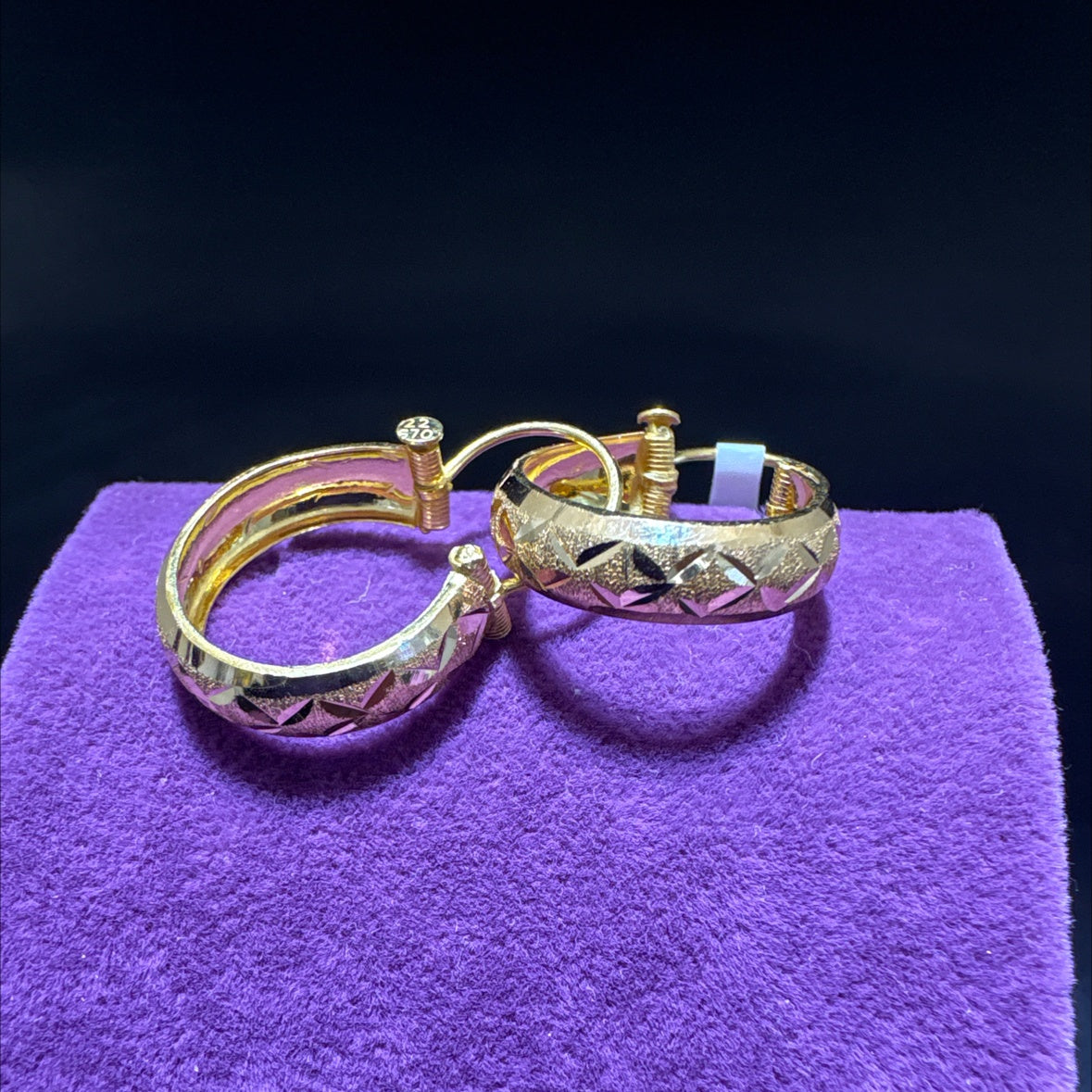 22 Ayar Altın Küpe Maraş Halkası Modern Tasarım 2.81gr Kadın - K00996