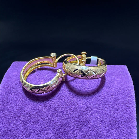 22 Ayar Altın Küpe Maraş Halkası Modern Tasarım 2.81gr Kadın - K00996