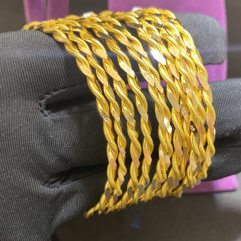 22 Ayar Altın Kıvırcık Bilezik Özel Tasarım 14.92gr Kadın - BZ01295