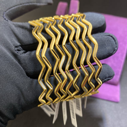 22 Ayar Altın Bilezik Zigzag Modern Tasarım 10.06gr Kadın - BZ01299