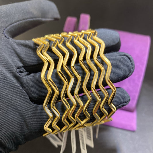 22 Ayar Altın Bilezik Zigzag Özel Tasarım 12.01gr Kadın - BZ01281