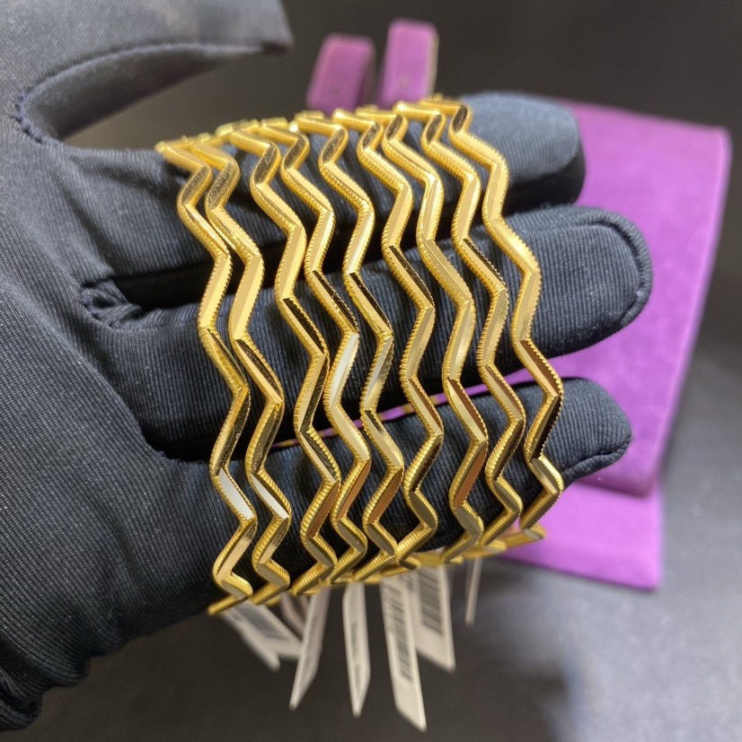 22 Ayar Altın Bilezik Zigzag Modern Tasarım 10.06gr Kadın - BZ01279