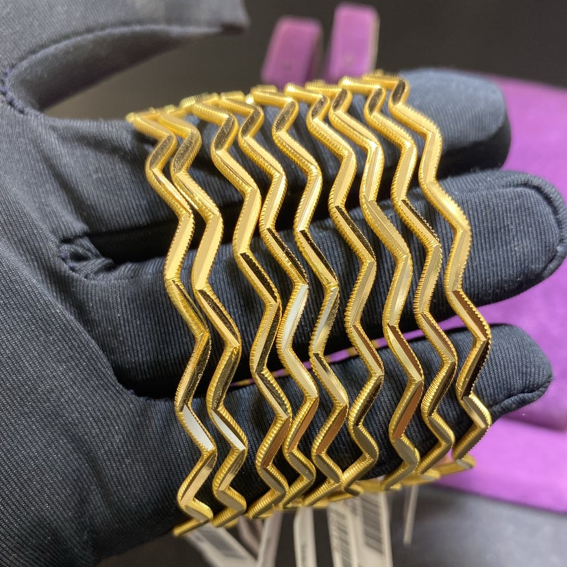 22 Ayar Altın Zigzag Bilezik Özel Tasarım 10.07gr Kadın - BZ01278