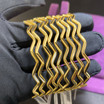 22 Ayar Altın Zigzag Bilezik Özel Tasarım 10.07gr Kadın - BZ01278