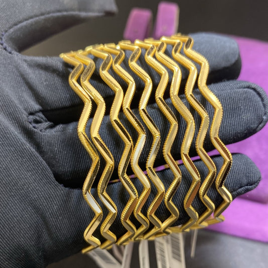 22 Ayar Altın Zigzag Bilezik Özel Tasarım 10.07gr Kadın - BZ01278