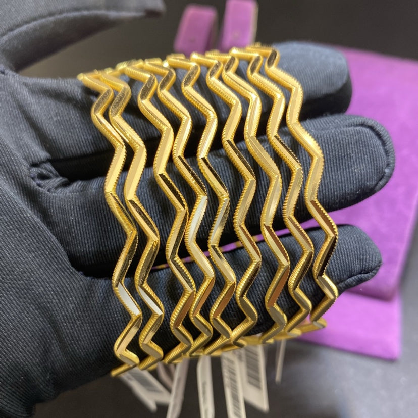 22 Ayar Altın Bilezik Zigzag Modern Tasarım 9.98gr Kadın - BZ01277