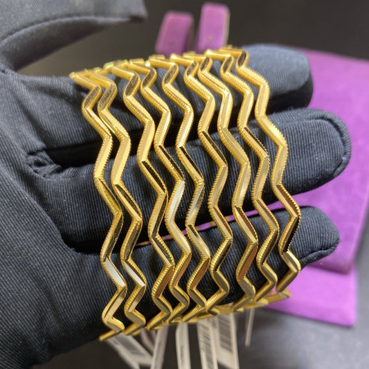 22 Ayar Altın Bilezik Zigzag Modern Tasarım 10.12gr Kadın - BZ01276