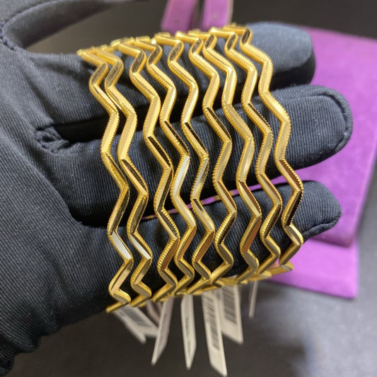 22 Ayar Altın Bilezik Zigzag Özel Tasarım 12.08gr Kadın - BZ01274