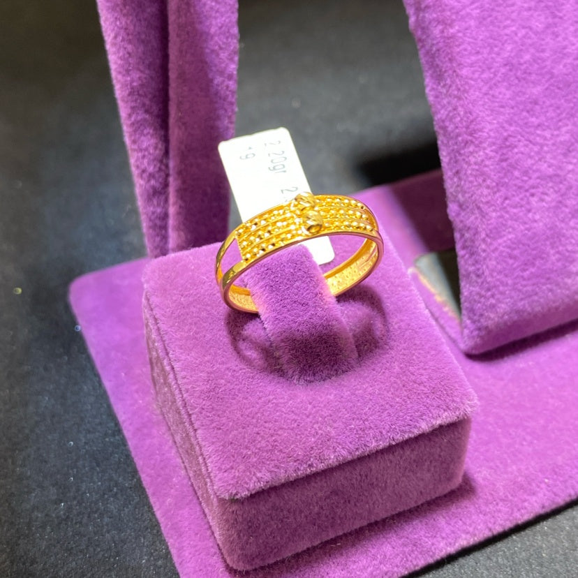 22 Ayar Altın Yüzük Dorika El İşi 2.20gr 19 Beden Hediye - Y01045