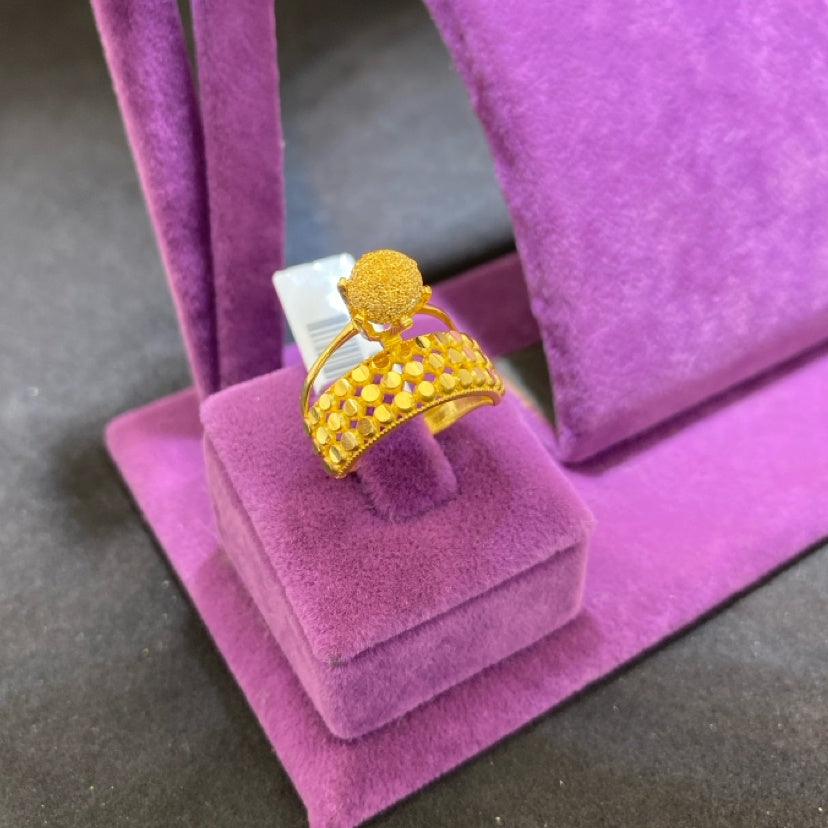 22 Ayar Altın Yüzük Dorika Toplu Modern Tasarım 5.36gr 16 Numara Hediye - Y01039