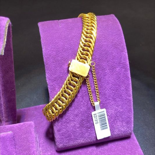 22 Ayar Altın Bilezik Kartiyer Model 15.57gr Paksoy Kuyumculuk Hediye Düğün Nişan - BZ01315