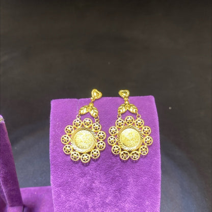 22 Ayar Altın Küpe Reşatlı Model 3.71gr Paksoy Kadın Hediye Düğün Nişan - K01002