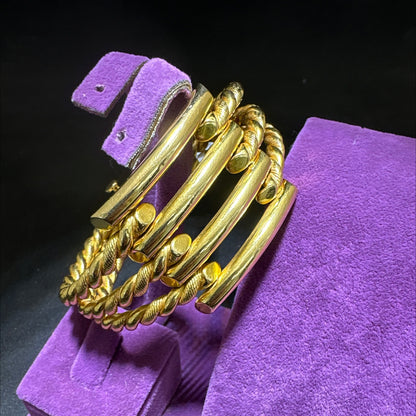 22 Ayar Altın Bilezik 4 Sıralı Kaburga Kıvrımlı Tasarım 40.80gr Kadın Paksoy - BZ01321