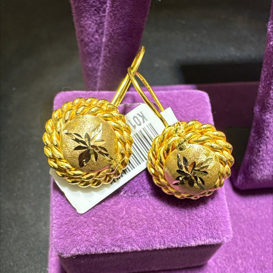 22 Ayar Altın Küpe Dorika Örgü Kıvrım Sallantılı Özel Tasarım 3.88gr Kadın Hediye - K01007