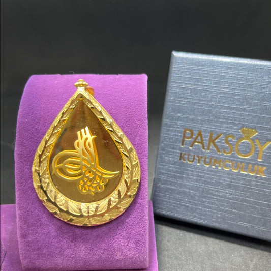 22 Ayar Altın Kolye Ucu Osmanlı Tuğrası El İşi 11.45gr Hediye Kadın Erkek - C00302