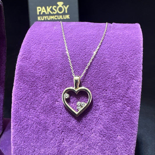14 Ayar Altın Kolye Kalp Özel Tasarım 2.28gr Kadın Hediye Paksoy - KL00056