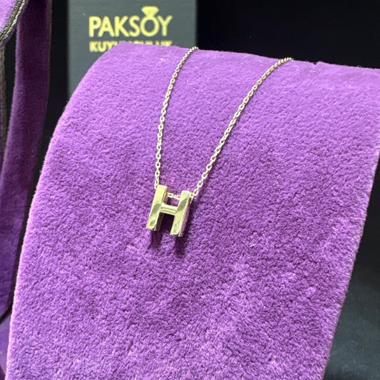 14 Ayar Altın Kolye H Harfi Özel Tasarım 1.53gr Hediye Kadın Paksoy Kuyumculuk - KL00055