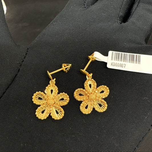 22 Ayar Altın Küpe Dorikalı Modern Tasarım 5.09gr Kadın - K000807 - alternatif görsel