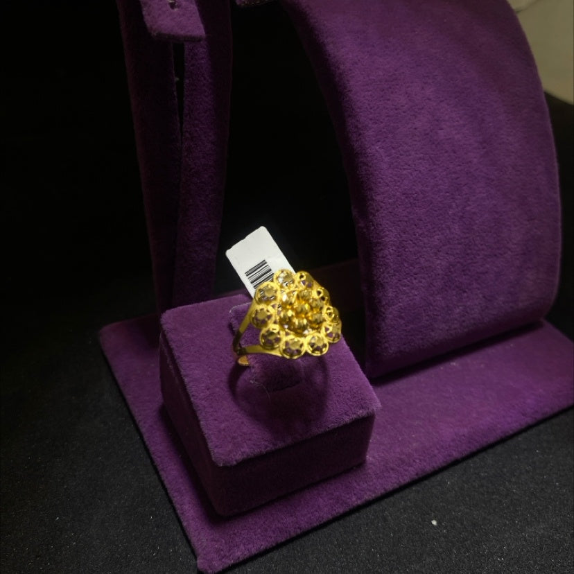 22 Ayar Altın Yüzük Dorika Çiçekli Tasarım 2.93gr 20 Numara Kadın - YX00002