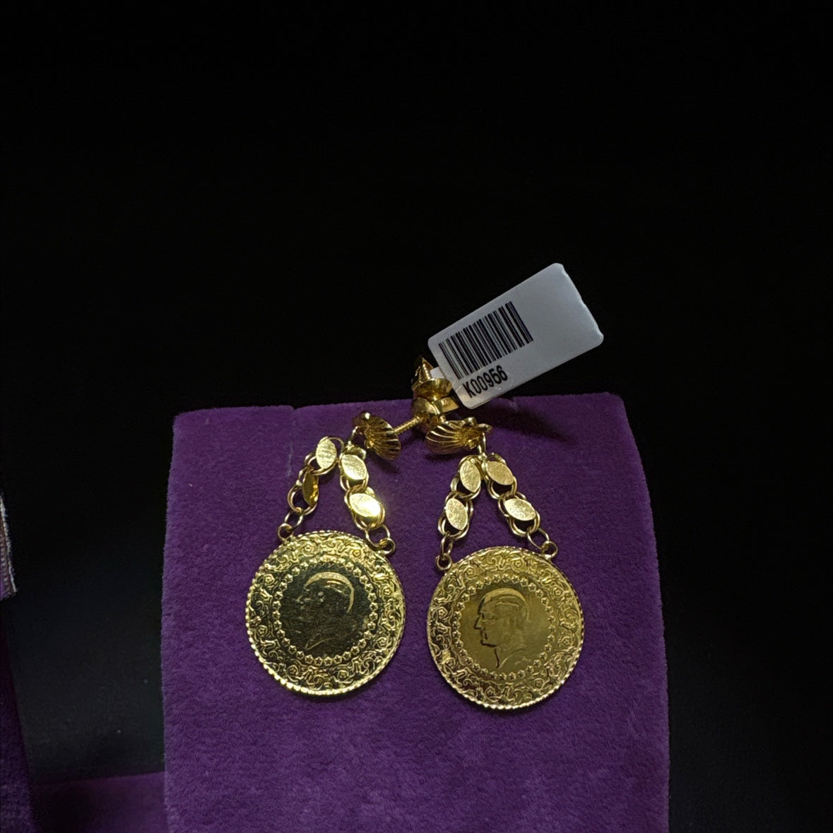 22 Ayar Altın Küpe Çeyrekli Özel Tasarım 5.66gr Kadın - K00956