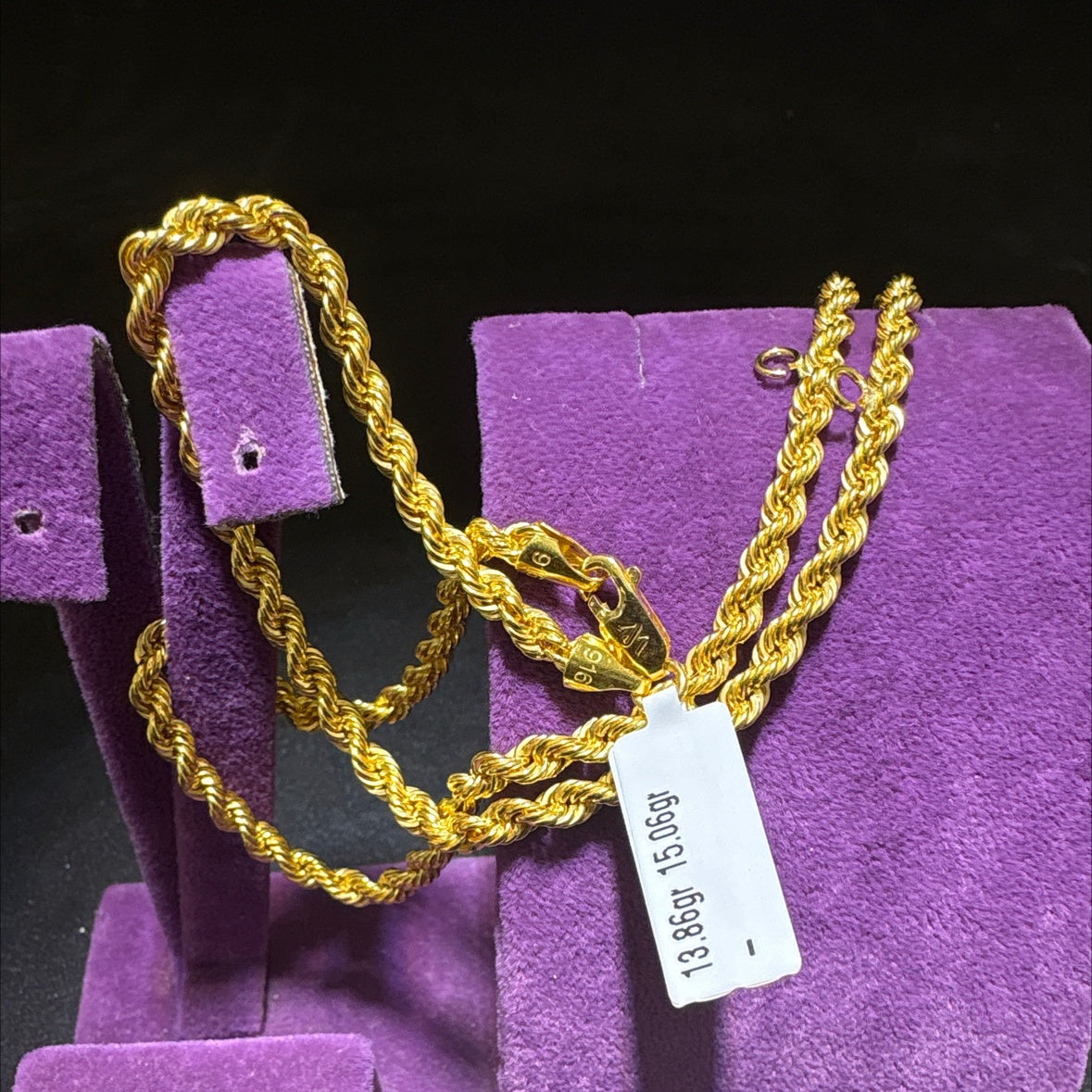 22 Ayar Altın Halat Tasma Zincir Modern Tasarım 13.86gr Kadın - H00195