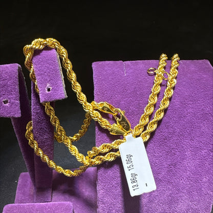 22 Ayar Altın Halat Tasma Zincir Modern Tasarım 13.86gr Kadın - H00195