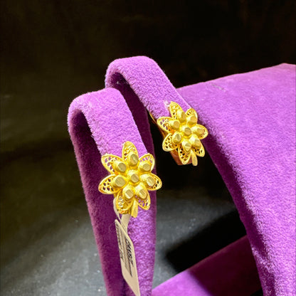 22 Ayar Altın Küpe Zarif Tasarım 3.15gr - K000667