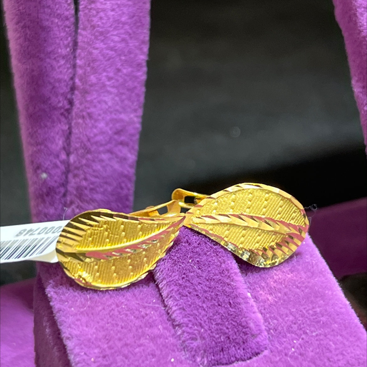 22 Ayar Altın Küpe Yaprak Modern Tasarım 2.81gr Kadın - K000748