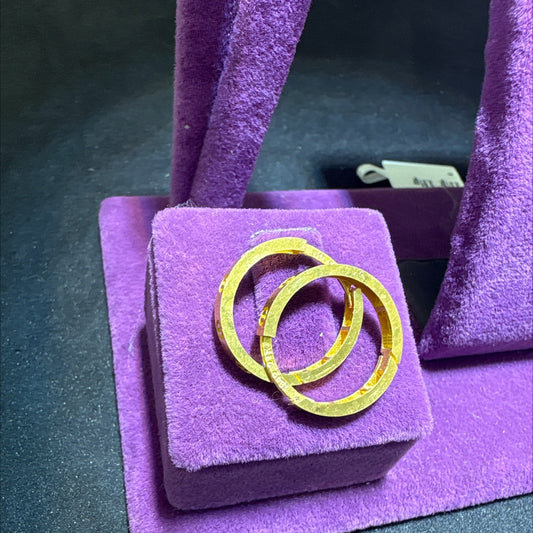 22 Ayar Altın Halka Küpe Modern Tasarım 3.01gr Kadın - K00960 - alternatif görsel