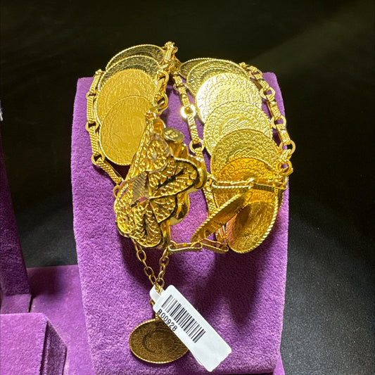 22 Ayar Altın Bileklik Sıralı Çeyrekli 49.69gr Kadın Hediye - B00928 - alternatif görsel