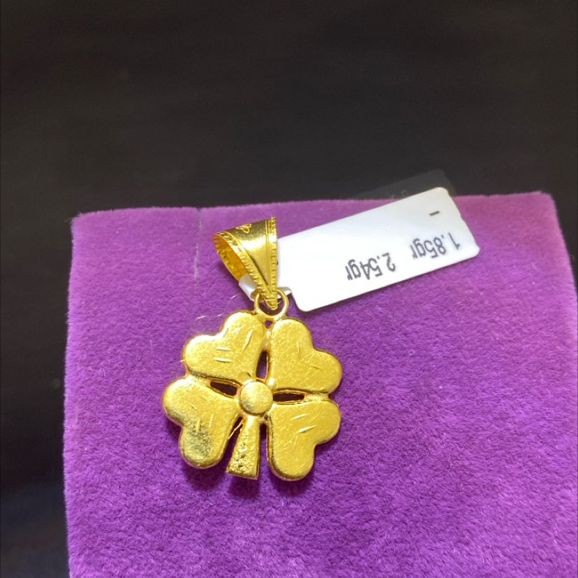 22 Ayar Altın Kolye Ucu Yonca Özel Tasarım 1.85gr Hediye - C00274