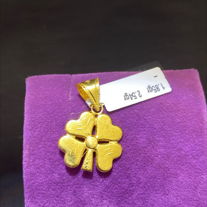 22 Ayar Altın Kolye Ucu Yonca Özel Tasarım 1.85gr Hediye - C00274