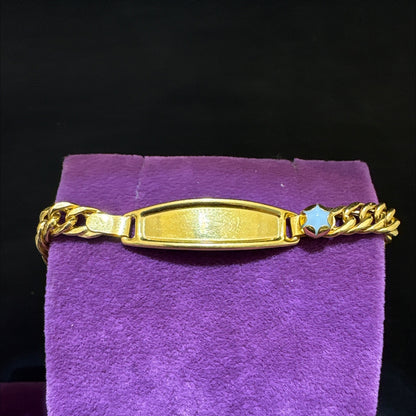 22 Ayar Altın Çocuk Künye Paksoy Özel Tasarım 3.32gr Hediye - F00013