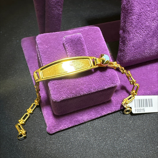 22 Ayar Altın Çocuk Künye Tuğralı Özel Tasarım 3.42gr Hediye - F00015 - alternatif görsel