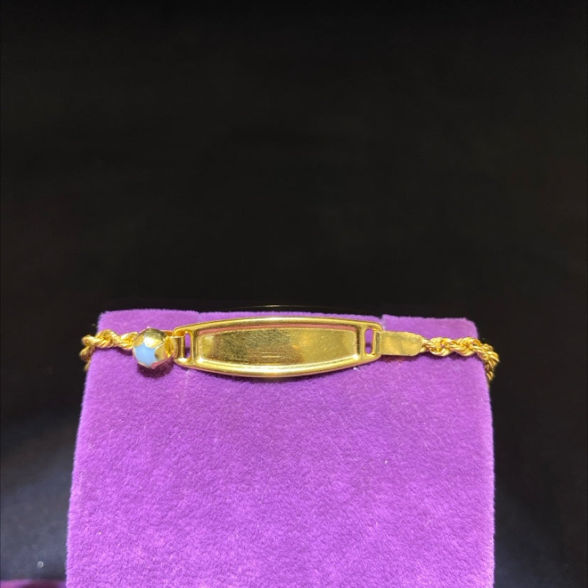 22 Ayar Altın Çocuk Künye Özel Tasarım 2.61gr Hediye - F00019