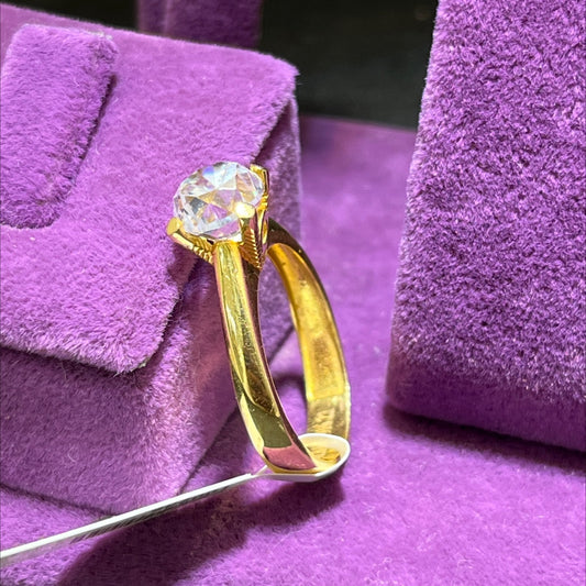 22 Ayar Altın Taşlı Yüzük Modern Tasarım 4.24gr 17 Numara Kadın - T00236 - alternatif görsel