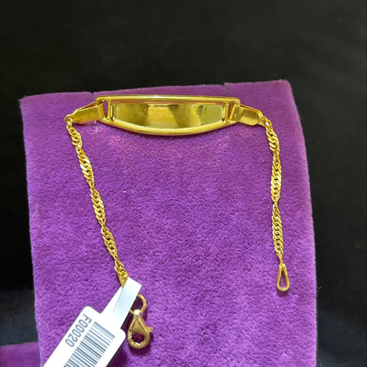 22 Ayar Altın Çocuk Künye Singapur Desenli 2.65gr Hediye - F00020 - alternatif görsel