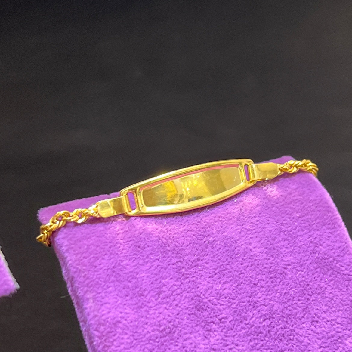 22 Ayar Altın Çocuk Künye Halat Tasarım 2.84gr Hediye - F00028