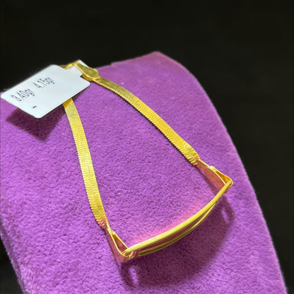 22 Ayar Altın Çocuk Künye İtalyan Ezme El İşi 3.40gr Hediye - F00027