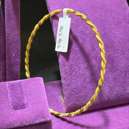 22 Ayar Altın Bilezik Kıvırcık El İşi 15.19gr Kadın - BZ01188