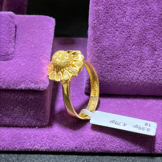 22 Ayar Altın Yüzük Tek Taşlı Dorikalı 3.99gr 18 Numara Kadın - Y01017 - alternatif görsel