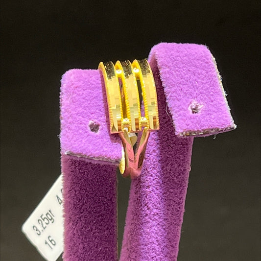 22 Ayar Altın Yüzük Kaburga Modern Tasarım 3.25gr 16 Numara Kadın - Y01021 - alternatif görsel