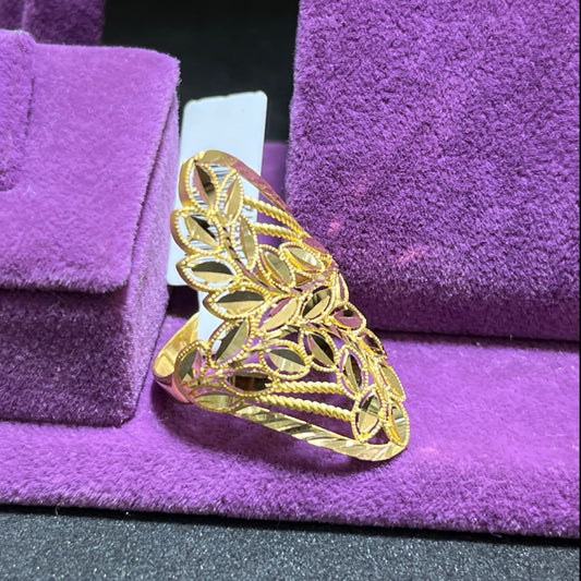 22 Ayar Altın Yüzük Çiçek Desenli El İşi 4.21gr 21 Numara Kadın - Y01012 - alternatif görsel