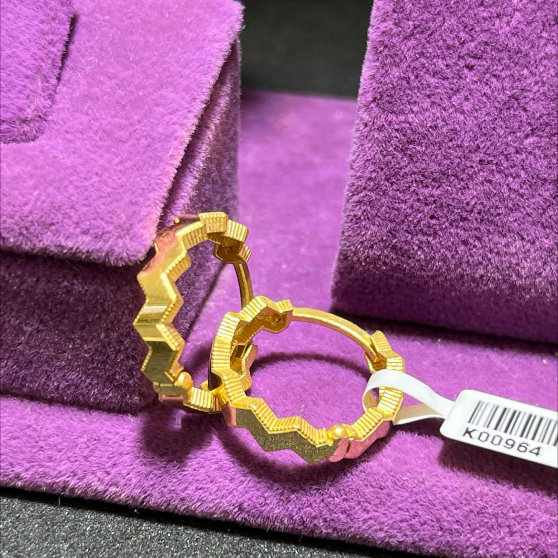 22 Ayar Altın Küpe Halkalı Zikzak 3.55gr Kadın - K00964