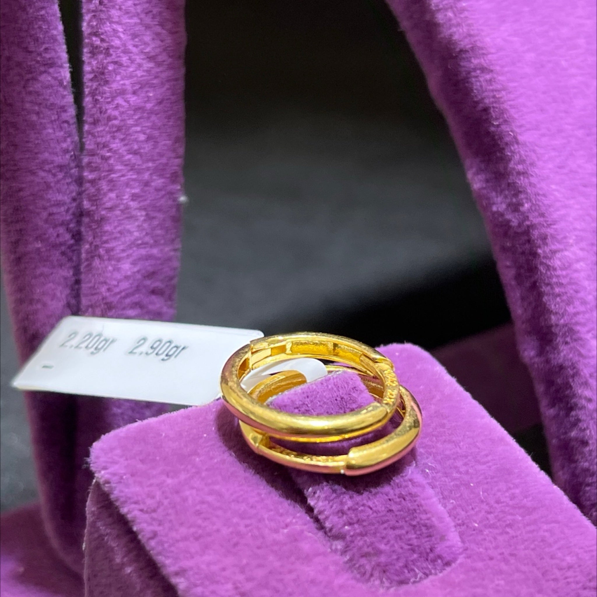 22 Ayar Altın Küpe Halkalı Modern Tasarım 2.20gr Kadın Hediye - K00962