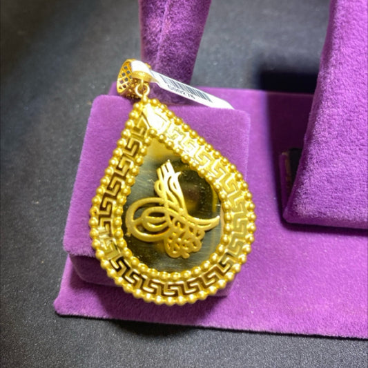 22 Ayar Altın Kolye Ucu Tuğralı Özel Tasarım 5.66gr Hediye - C00276 - alternatif görsel