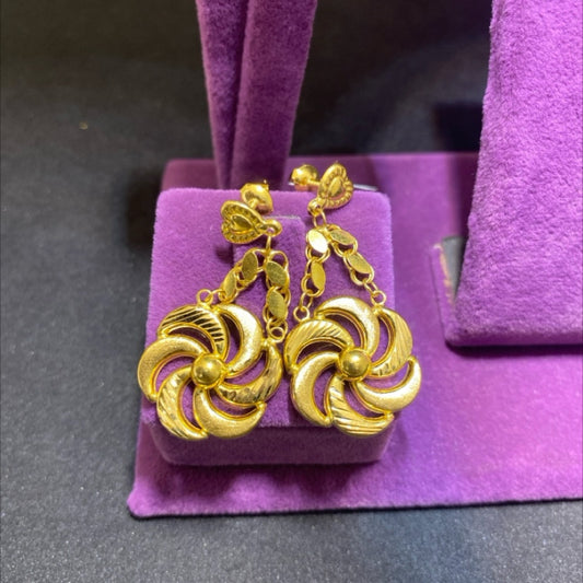 22 Ayar Altın Küpe Rüzgar Gülü Özel Tasarım 3.96gr Kadın - K00971 - alternatif görsel