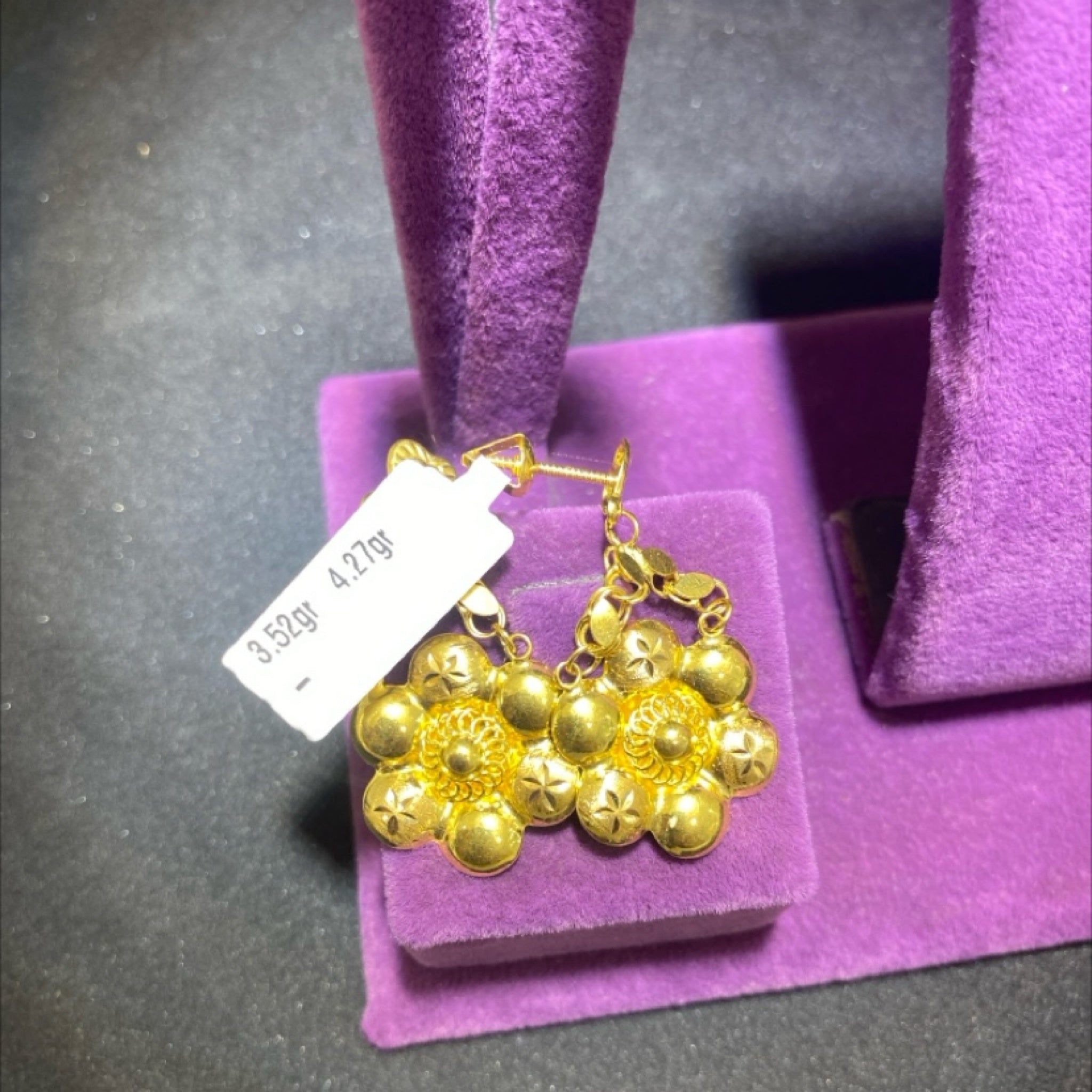 22 Ayar Altın Küpe Kalp Özel Tasarım 3.52gr Kadın Hediye - K00973