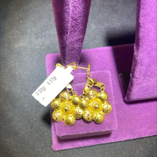 22 Ayar Altın Küpe Kalp Özel Tasarım 3.52gr Kadın Hediye - K00973 - alternatif görsel